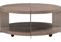 arrow sandstone and satin nickle cocktail table   