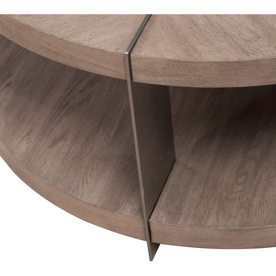 arrow sandstone and satin nickle cocktail table   