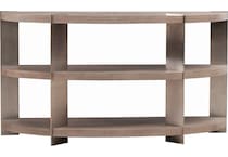 arrow sandstone and satin nickle sofa table   