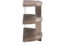 arrow sandstone and satin nickle sofa table   