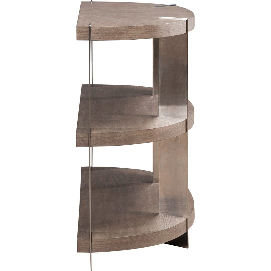 arrow sandstone and satin nickle sofa table   