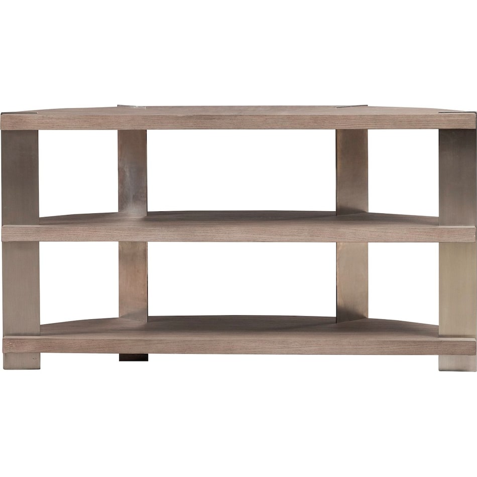 arrow sandstone and satin nickle sofa table   