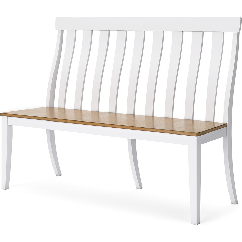 ashbryn white natural bench   