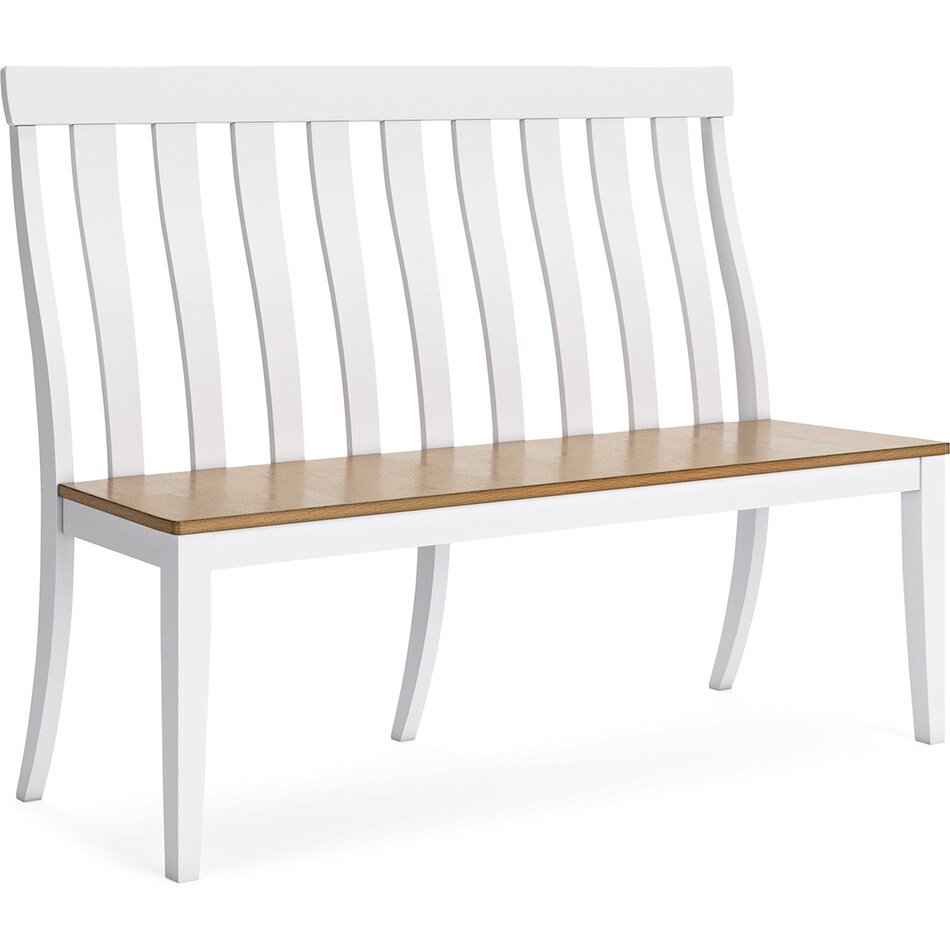 ashbryn white natural bench   