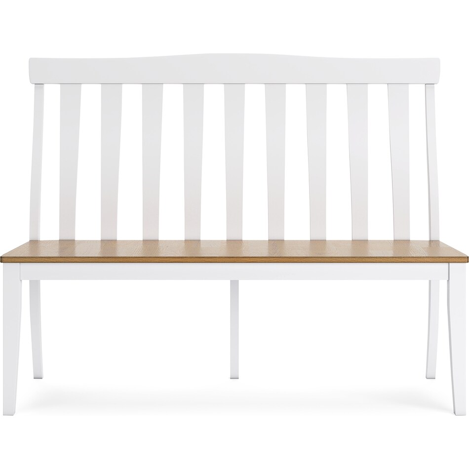 ashbryn white natural bench   
