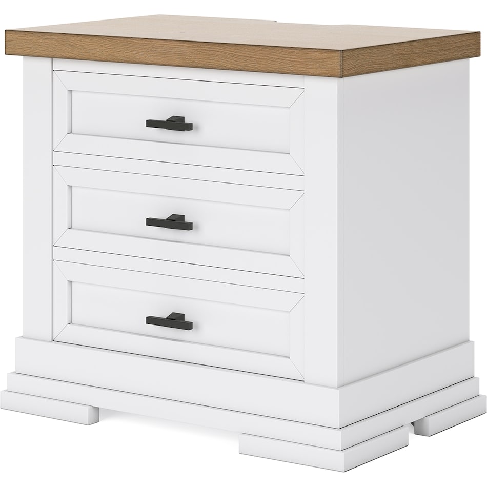 ashbryn white natural nightstand   