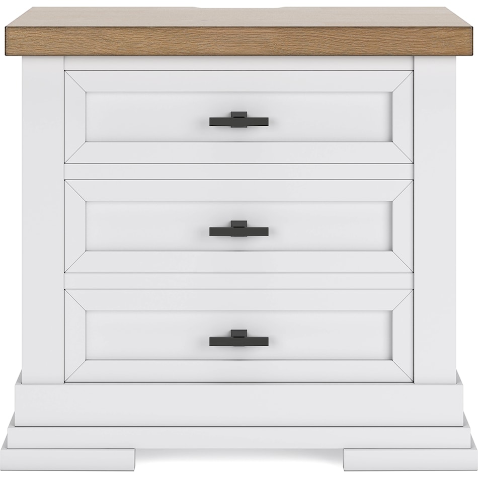 ashbryn white natural nightstand   