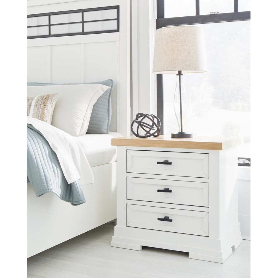 ashbryn white natural nightstand   