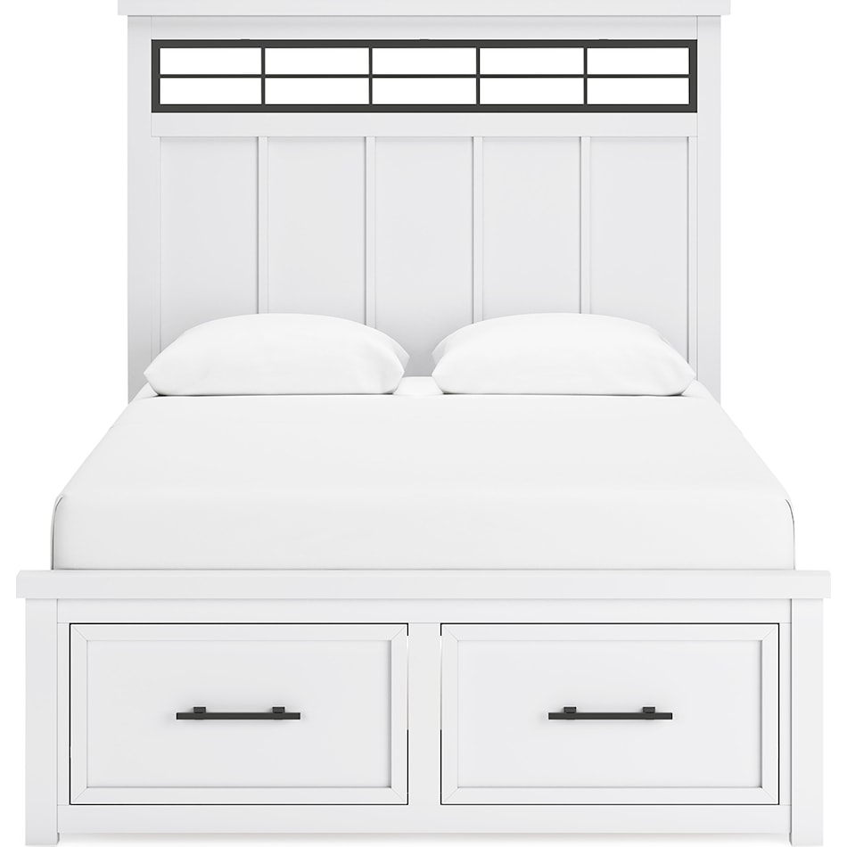 Ashbryn Queen Storage Bed - White/Natural Ashbryn Queen Storage Bed - White/Natural