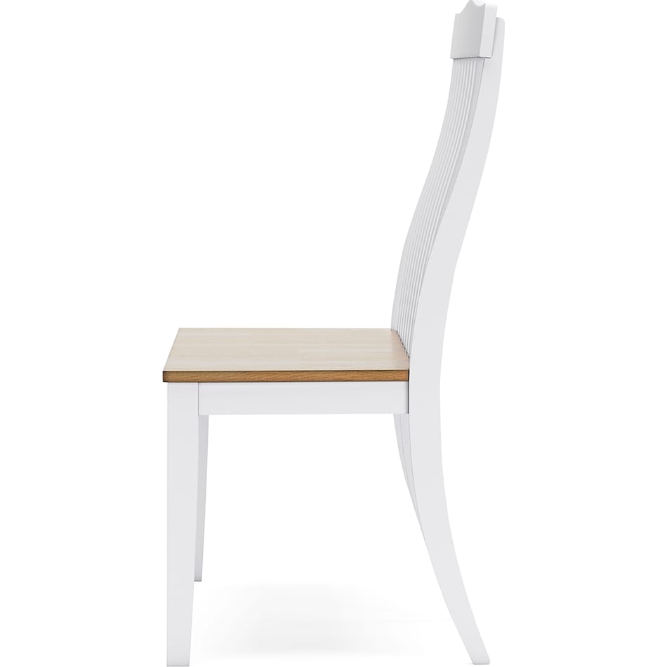 ashbryn white natural side chair   