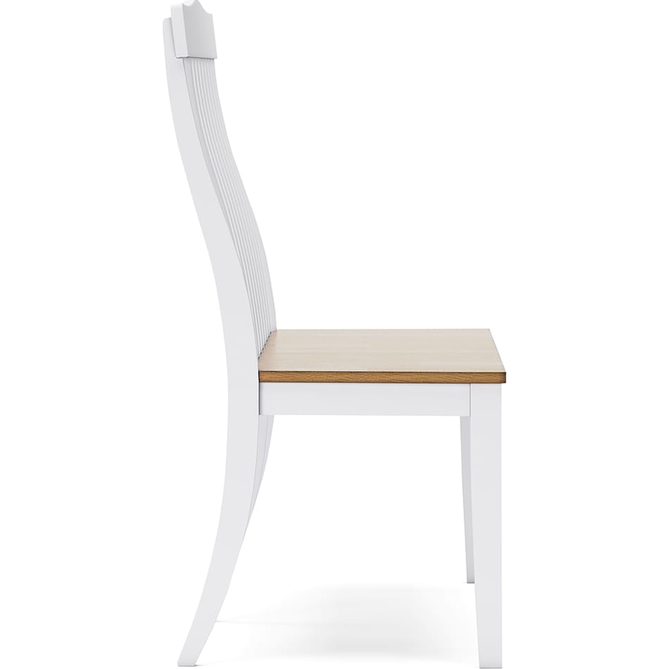 ashbryn white natural side chair   