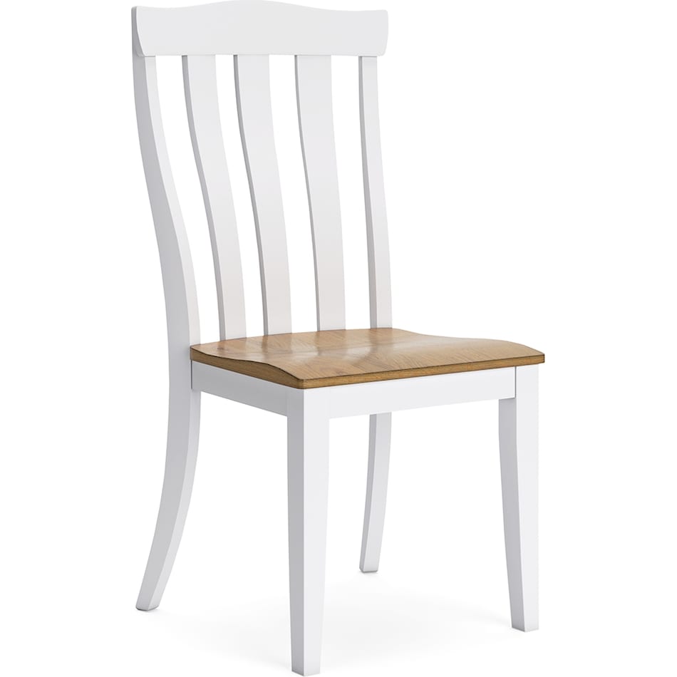 ashbryn white natural side chair   