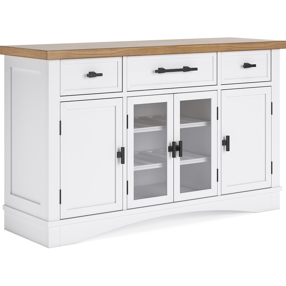 ashbryn white natural sideboard server   