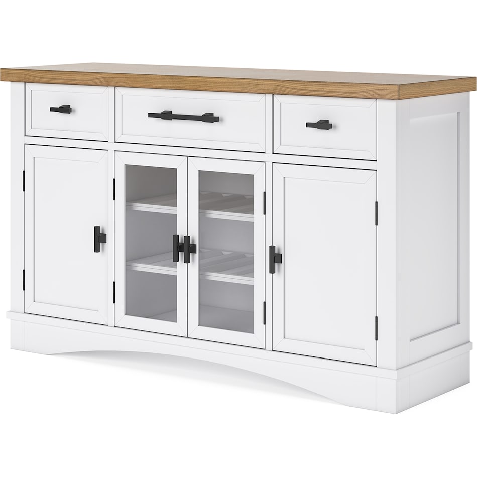 ashbryn white natural sideboard server   