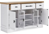 ashbryn white natural sideboard server   