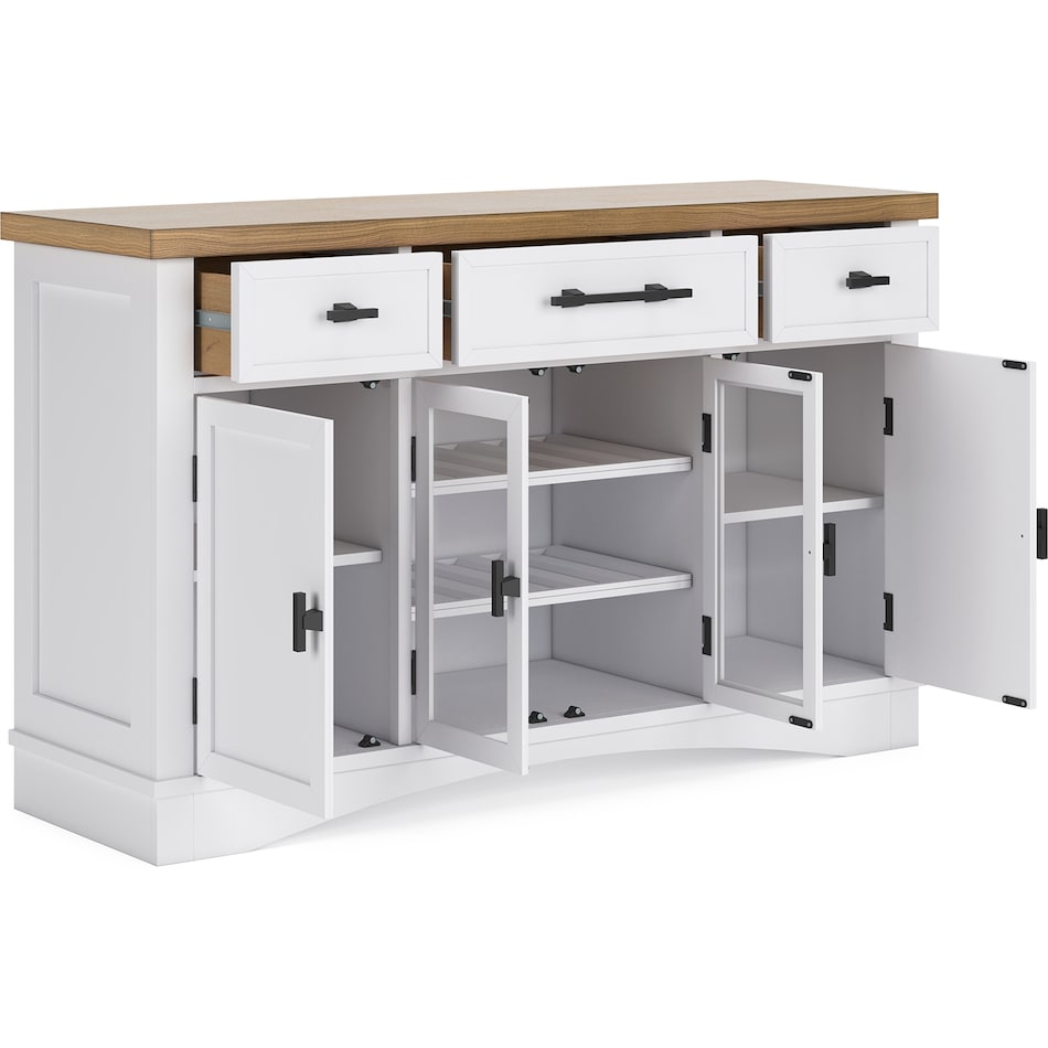 ashbryn white natural sideboard server   