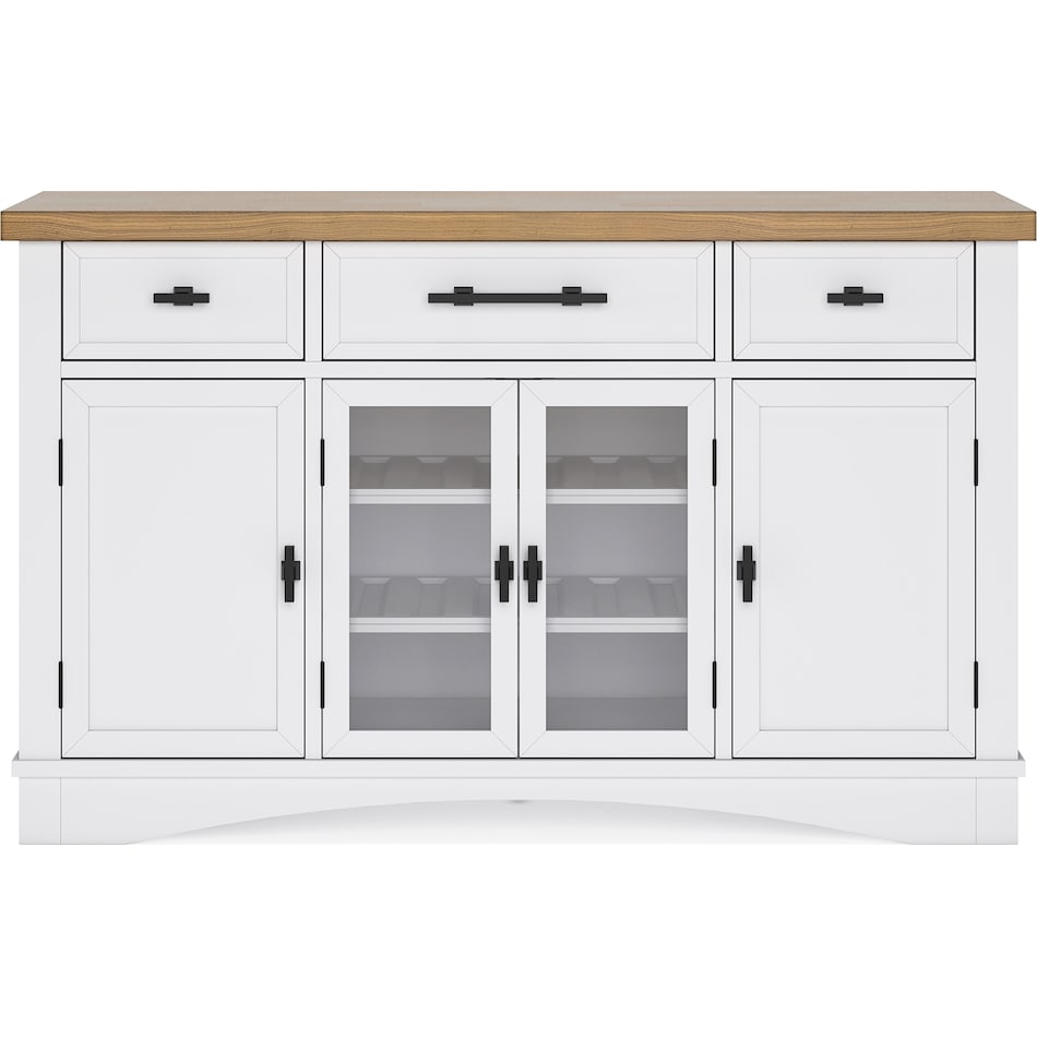 ashbryn white natural sideboard server   