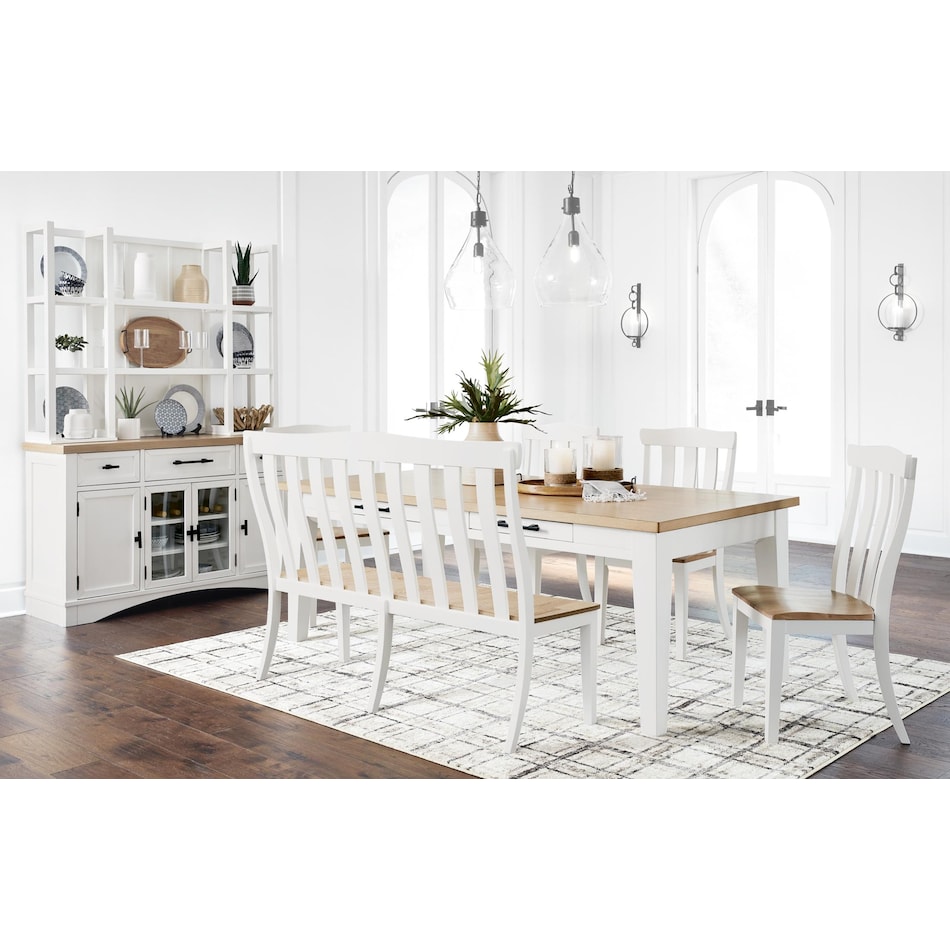 ashbryn white natural sideboard server   