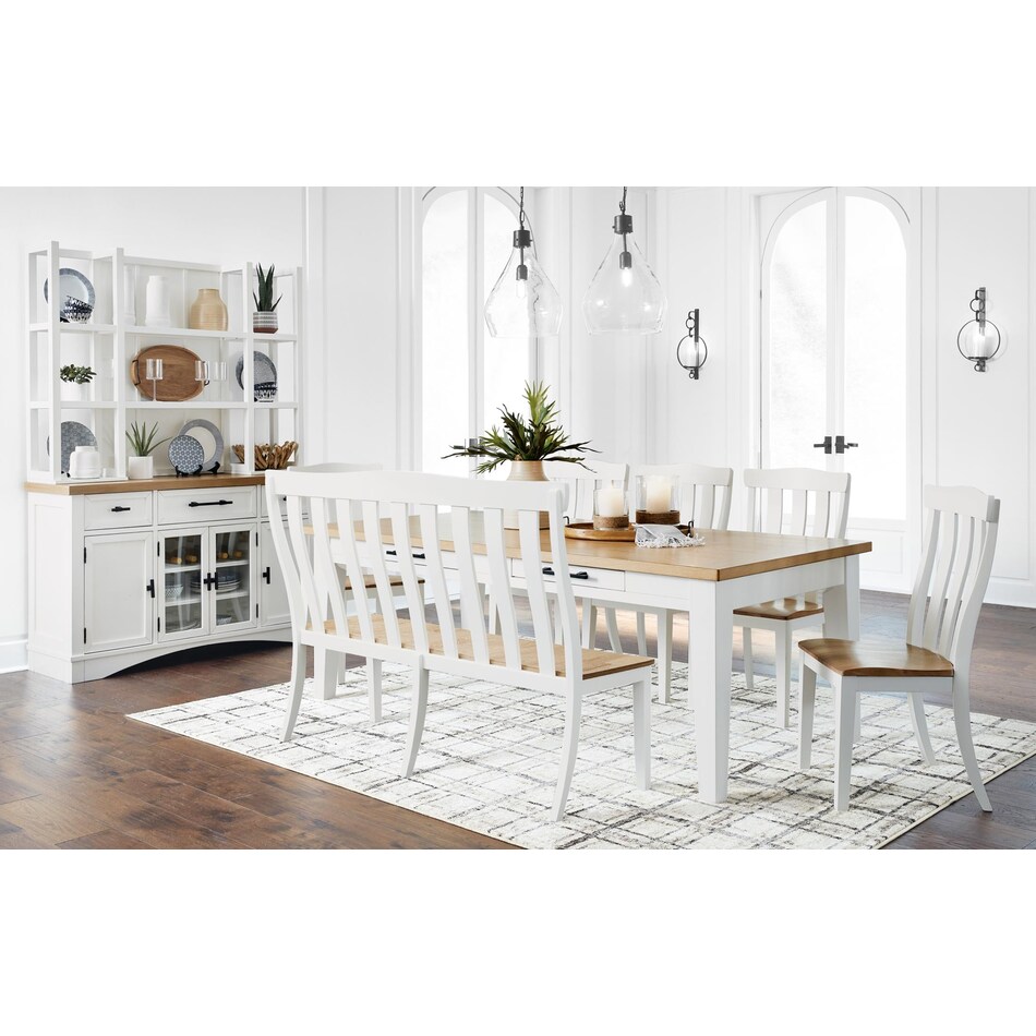 ashbryn white natural table table top   