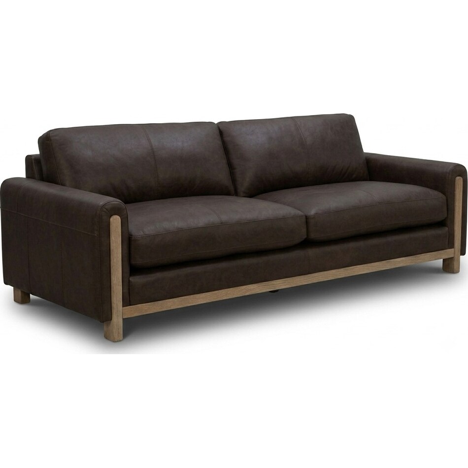 ashmont sintra walnut leather sofa   
