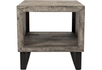 ashwood weathered grey end table   