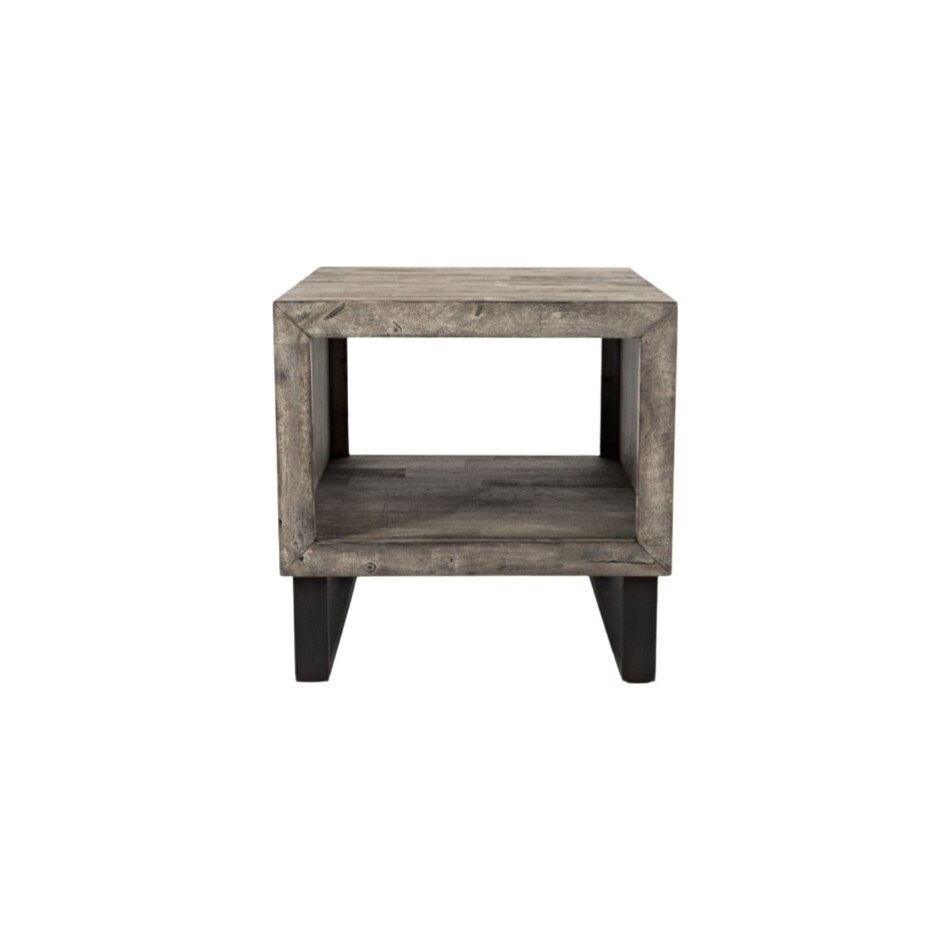 ashwood weathered grey end table   