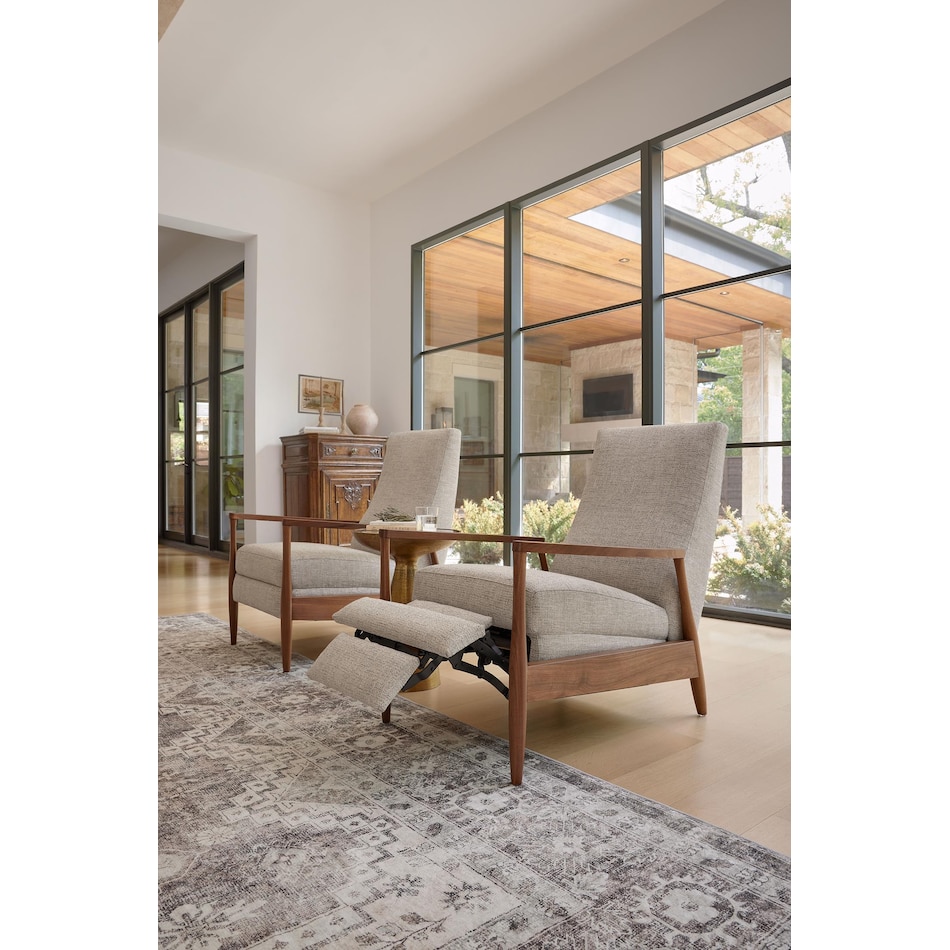 aston theo aqua high leg recliner   