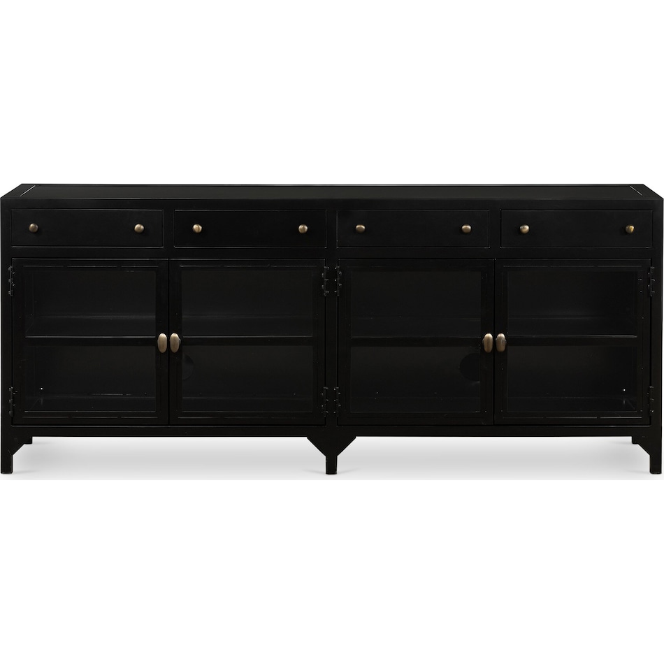 augustine black drawer glide color: black console   