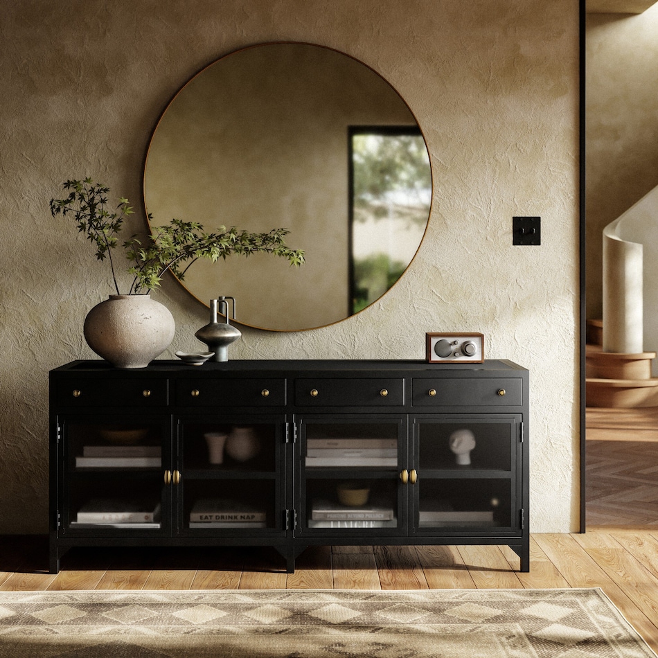augustine black drawer glide color: black console   