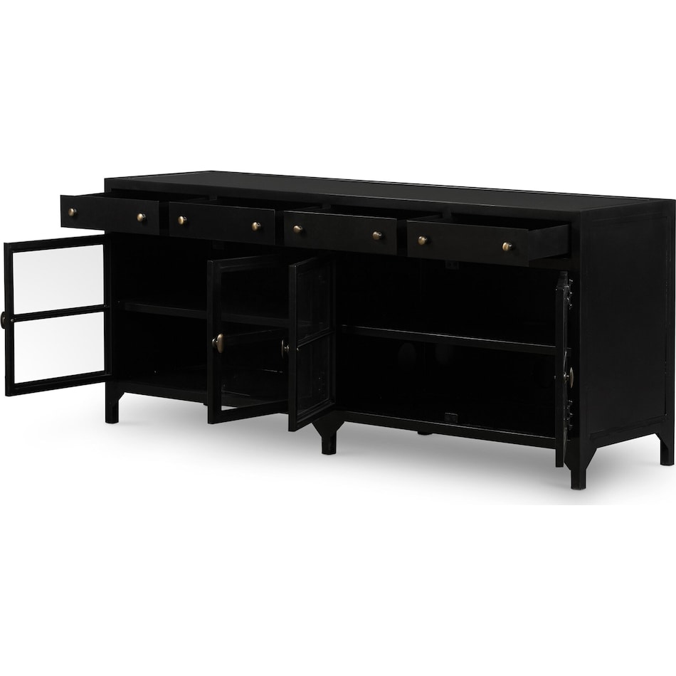 augustine black drawer glide color: black console   
