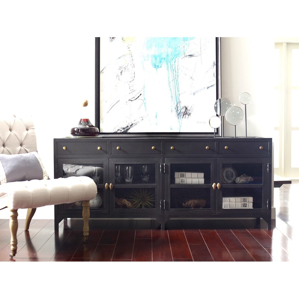 augustine black drawer glide color: black console   