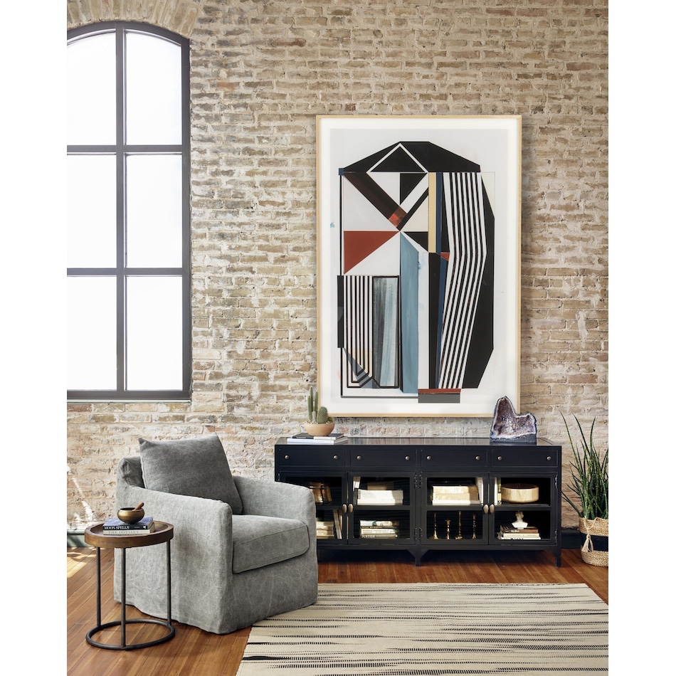 augustine black drawer glide color: black console   