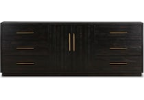 augustine burnished black burnished black solid drawer glide color: black console   