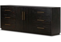 augustine burnished black burnished black solid drawer glide color: black console   