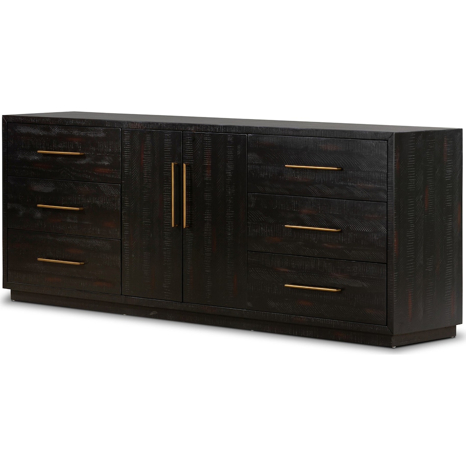 augustine burnished black burnished black solid drawer glide color: black console   
