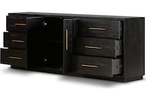 augustine burnished black burnished black solid drawer glide color: black console   