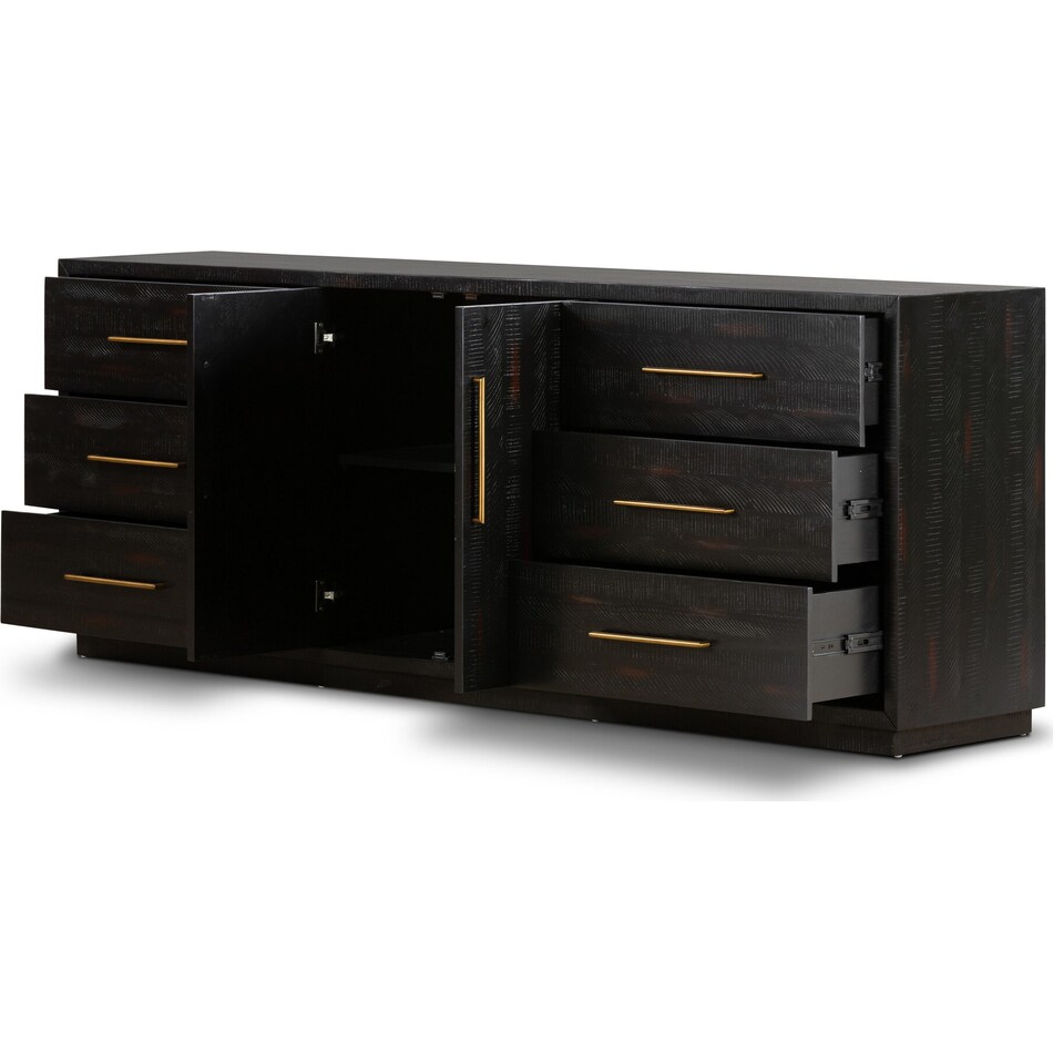 augustine burnished black burnished black solid drawer glide color: black console   