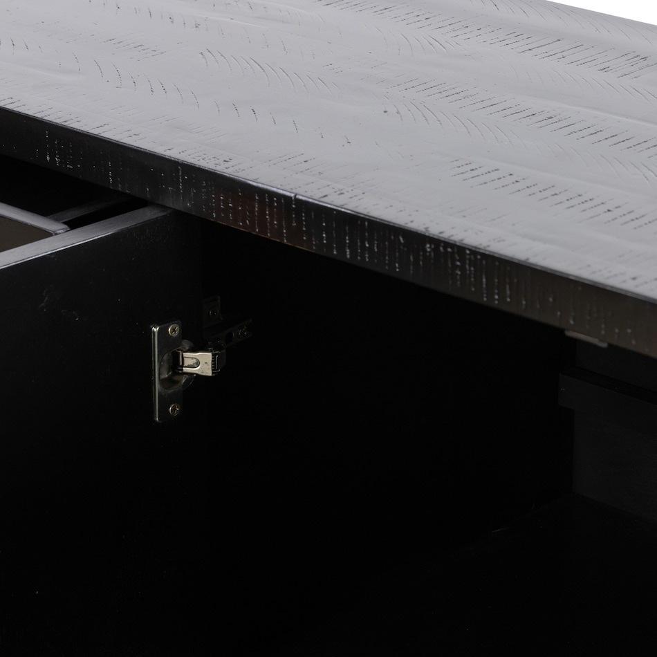 augustine burnished black burnished black solid drawer glide color: black console   