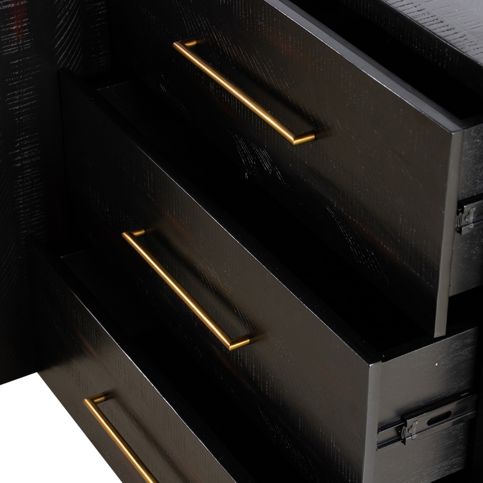augustine burnished black burnished black solid drawer glide color: black console   