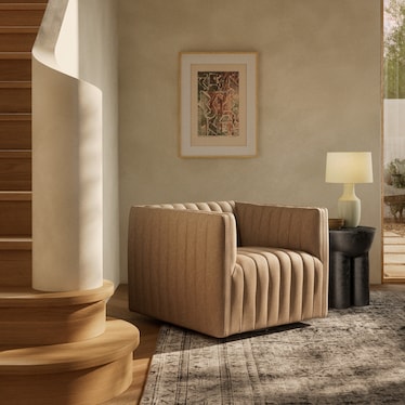 AUGUSTINE LEATHER SWIVEL CHAIR