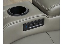 backtrack gray power leather reclining loveseat   