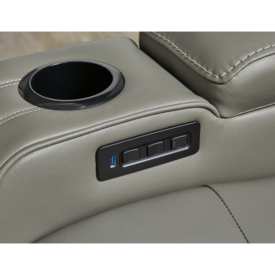 backtrack gray power leather reclining loveseat   