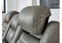 backtrack gray power leather reclining loveseat   