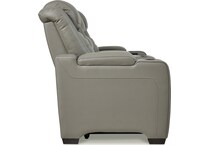 backtrack gray power leather reclining loveseat   