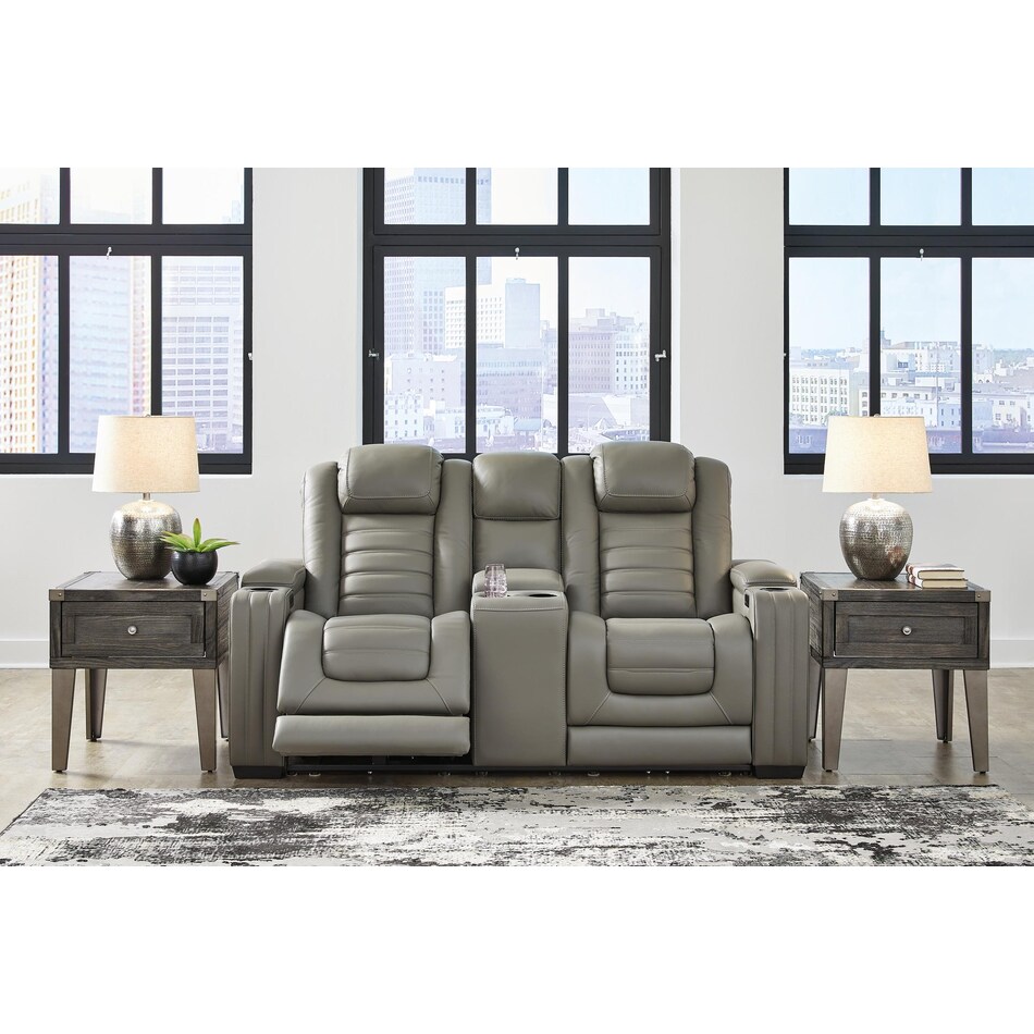 backtrack power leather reclining loveseat   