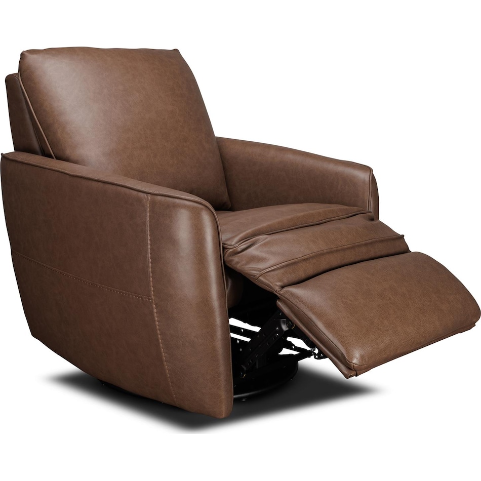 barcalounger brown leather rocker recliner   
