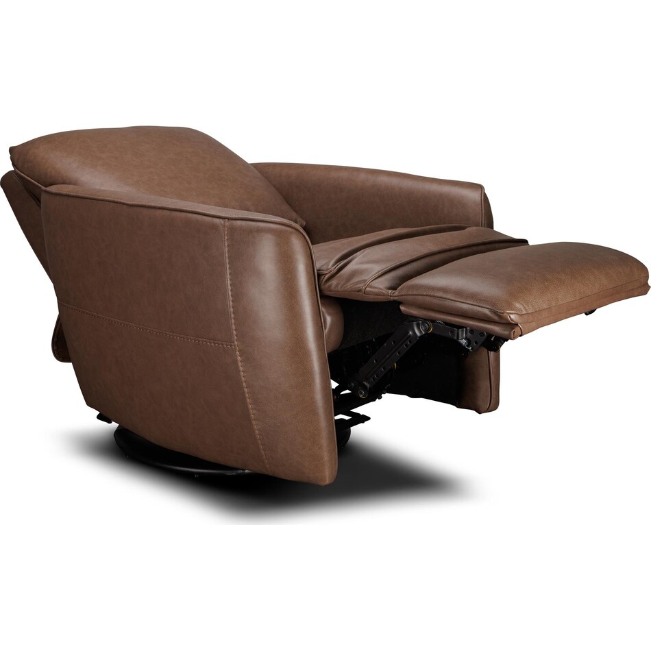 barcalounger brown leather rocker recliner   