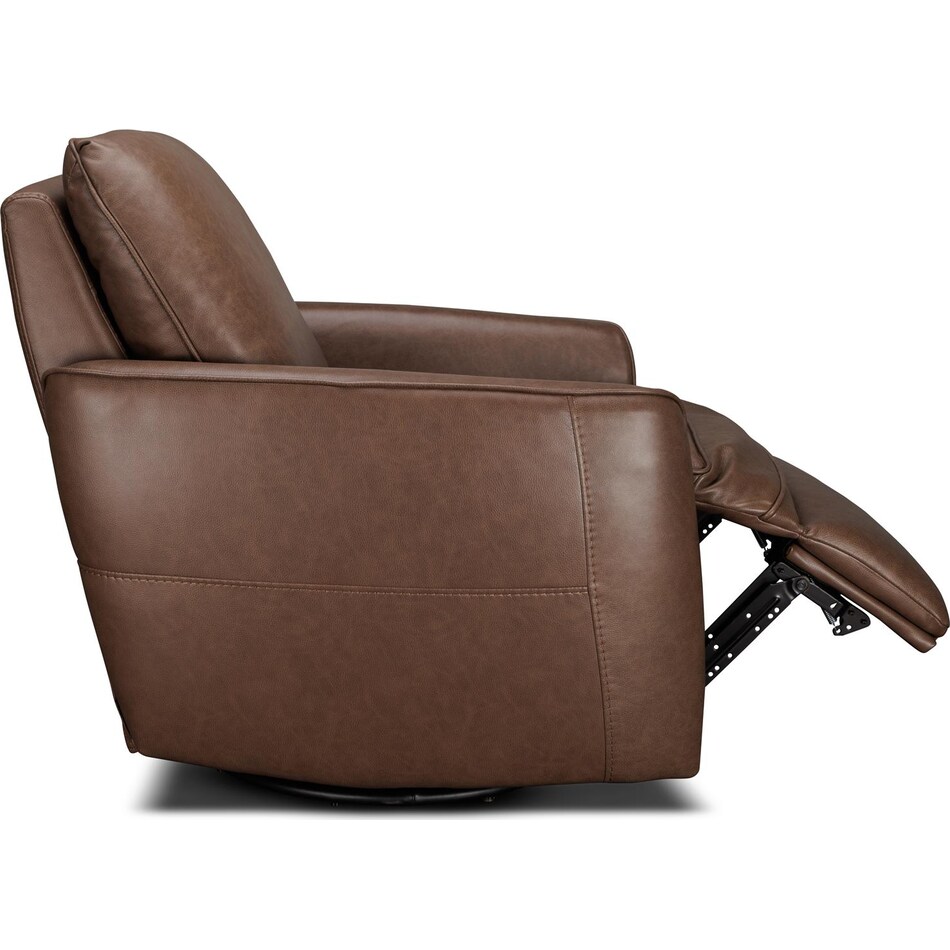 barcalounger brown leather rocker recliner   