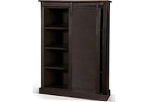 barn door bookcase charred oak dark brown accent bookcase   