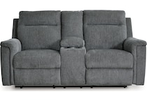 barnsana gravel power reclining console loveseat   